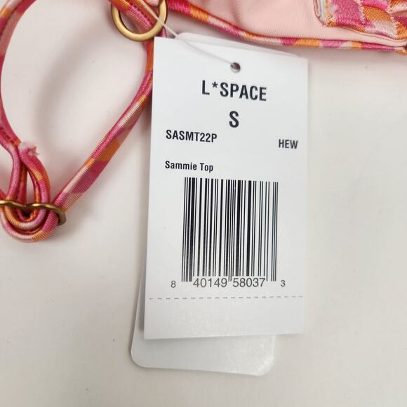 L*Space Sammie Bikini Top in Heat Waves Pink Size Small NWT - Picture 6 of 7
